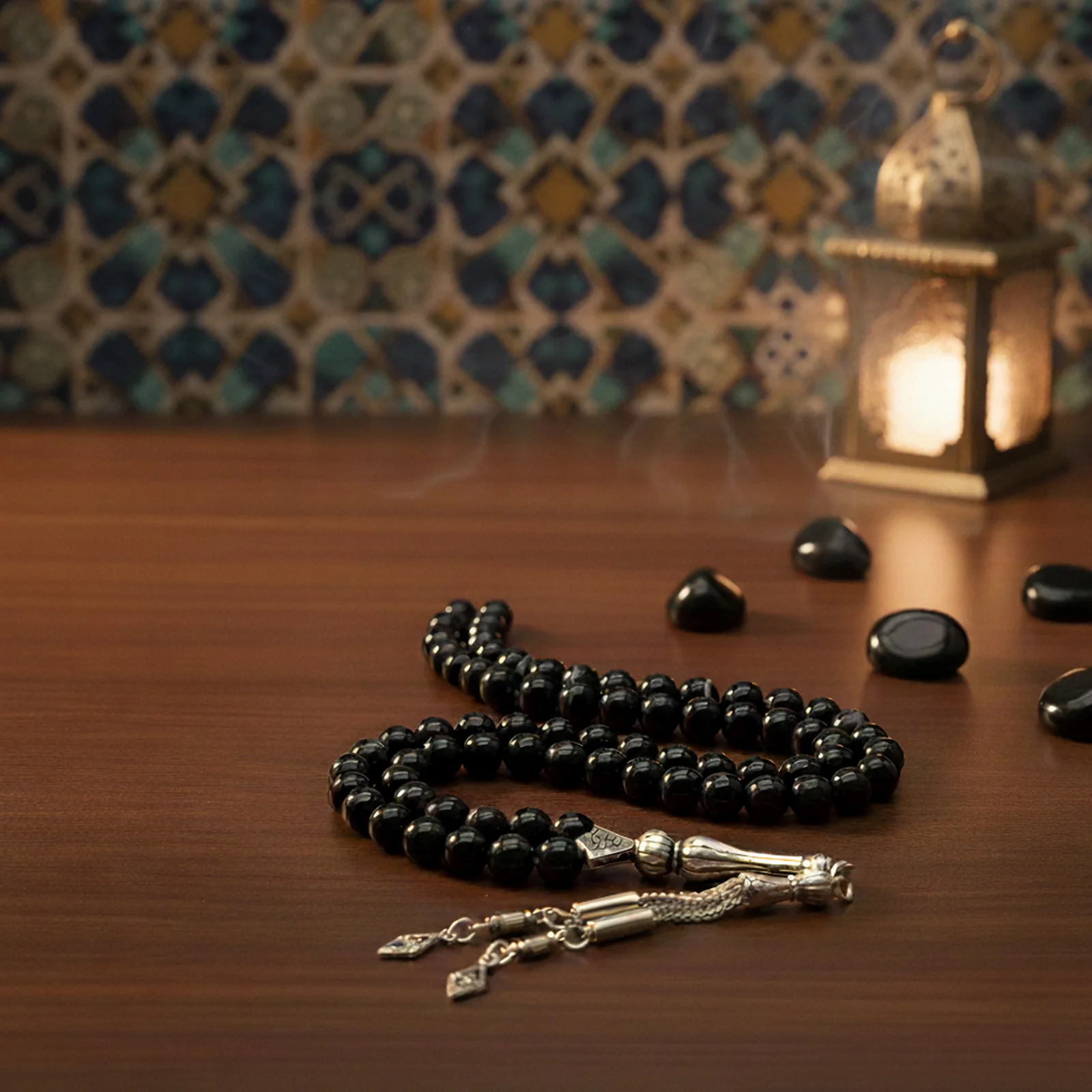 Original Black Color Aqeeq 100 Beads Tasbih - Image 3