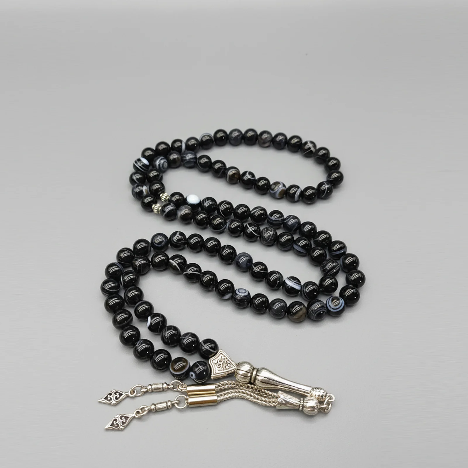 Original Black Color Aqeeq 100 Beads Tasbih - Image 6